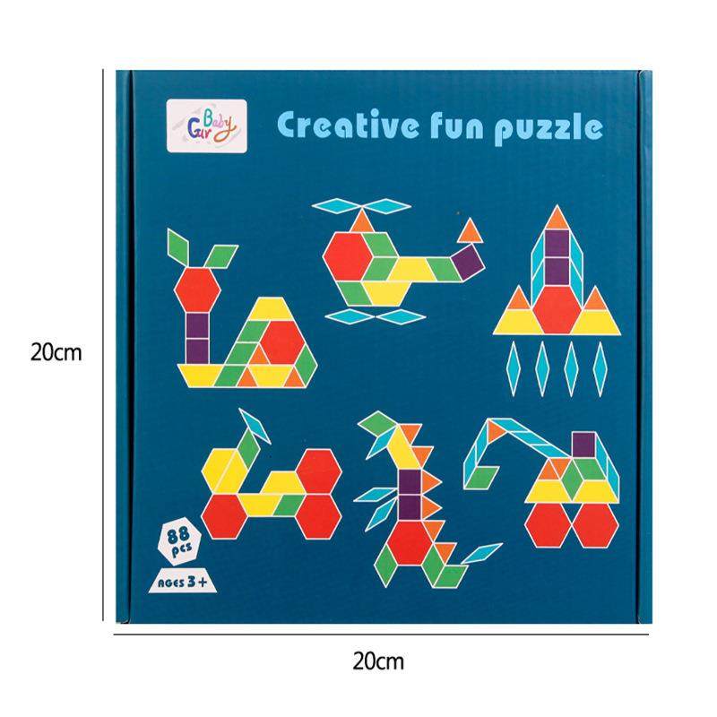 榉木88片创意拼图婴幼早教益智百变几何形状亲子互动木制玩具,玩具/童车/益智/积木/模型,拼图/拼板,淘宝优惠券,粉丝福利购,淘宝优惠卷