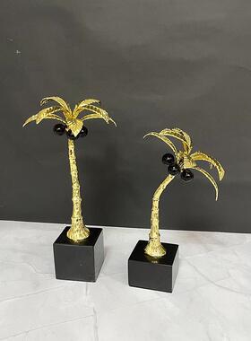 轻奢摆件客厅酒柜餐边柜摆设现代简约家居装饰创意乔迁礼品椰子树