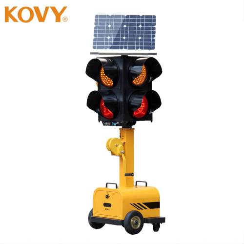 太阳能移动红绿灯移动应急红绿灯升降式移动信号灯科维红绿灯工厂
