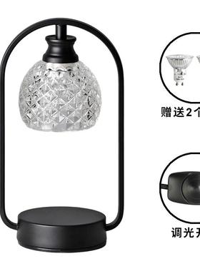 家用香薰灯氛围卧式复古定时线熔蜡可升降台灯可定时美式调光玻璃