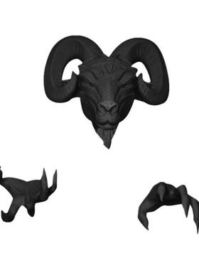 新品创意仿真山羊头手掌套装家居室内外墙面树脂工艺挂件装饰