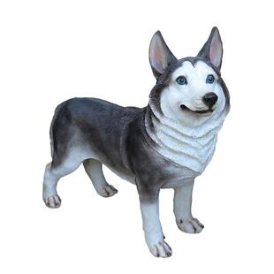 仿真狗摆件哈士奇看门狗庭院摆件阿拉斯加动物树脂工艺品