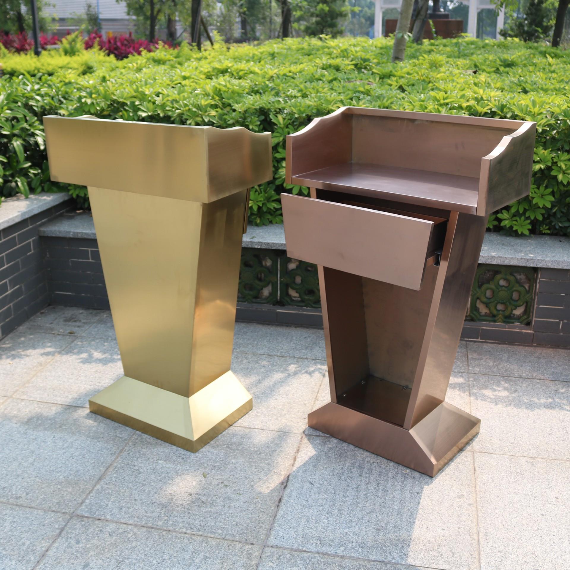 不锈钢讲台演讲台迎宾台户外物业公司登记台发言台司仪台咨客台