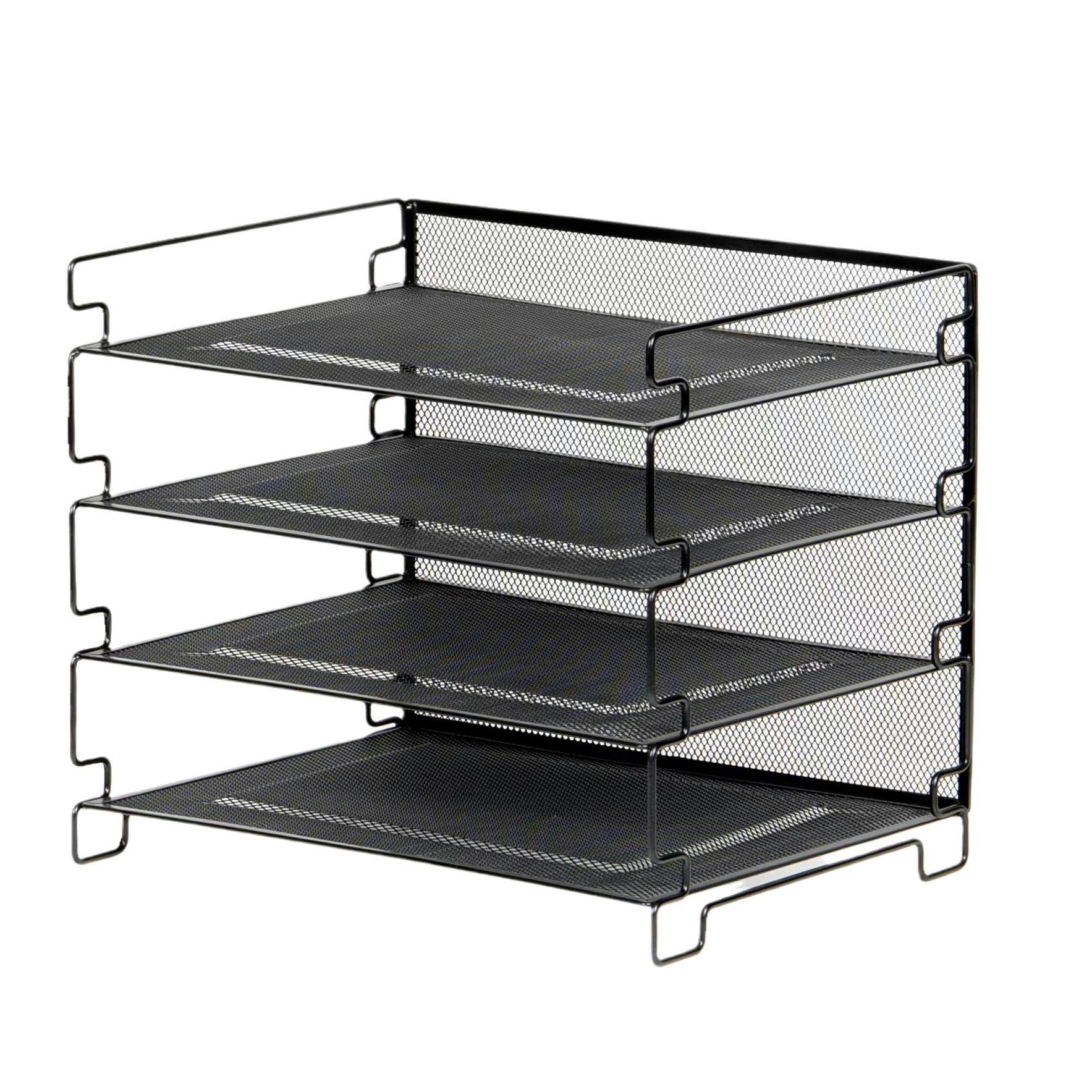 铁线文件架桌面管理架金属网状全铁网多层资料架收纳架文件整理架