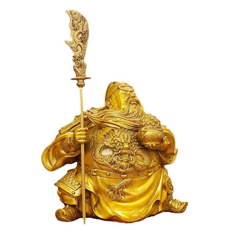 铜卡通关公黄铜摆件开业客厅关二爷财神工艺品关羽