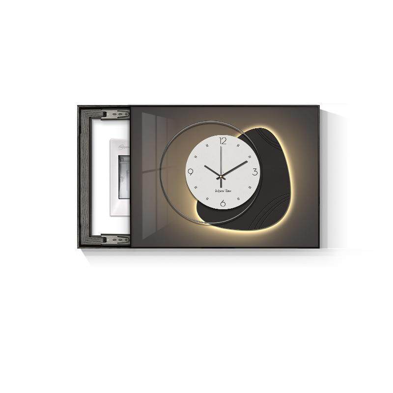 现代简约壁画轻奢高级感电表箱装饰画带钟表配电箱遮挡免打孔挂画