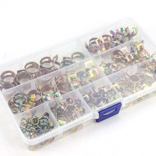 碳钢镀彩锌弹性喉箍盒装管道卡箍套装88PCS厂家M6/M8/M10/M12