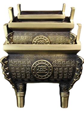 黄铜摆件仿古做旧千秋鼎铜器工艺品创意鼎盛铜鼎纯铜制品