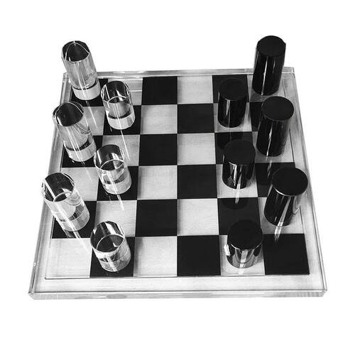 现代简约水晶棋盘摆件家居创意棋盘XO棋盘蓝风车棋盘办公室摆件
