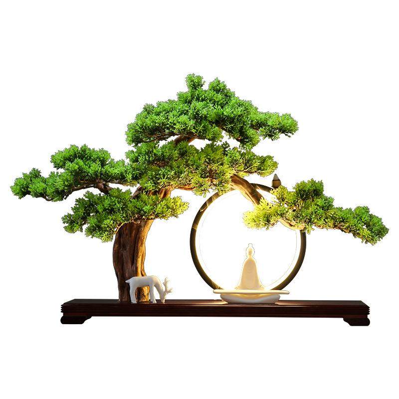 创意仿真迎客松落地客厅玄关中式摆件酒店大堂软装假盆载装饰品,家居饰品,落地摆件,淘宝优惠券,粉丝福利购,淘宝优惠卷