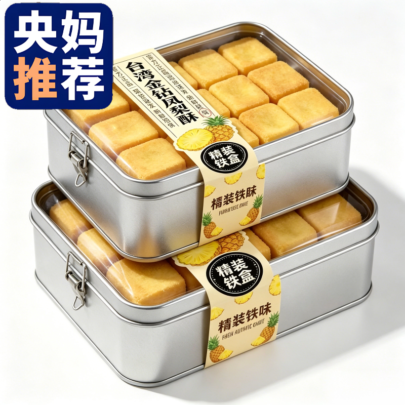 央妈推荐！凤梨酥铁盒子装台湾正宗传统糕点点心送礼零食厦门特产