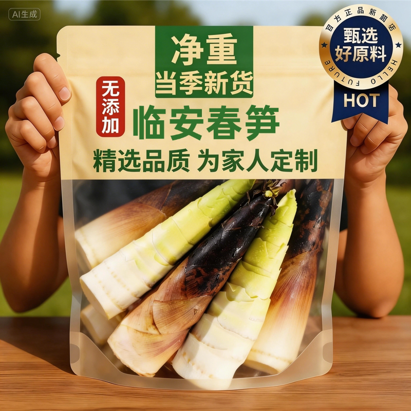 2026新货！临安天目山春笋新鲜现挖5斤雷笋野生小竹笋嫩笋尖鲜笋