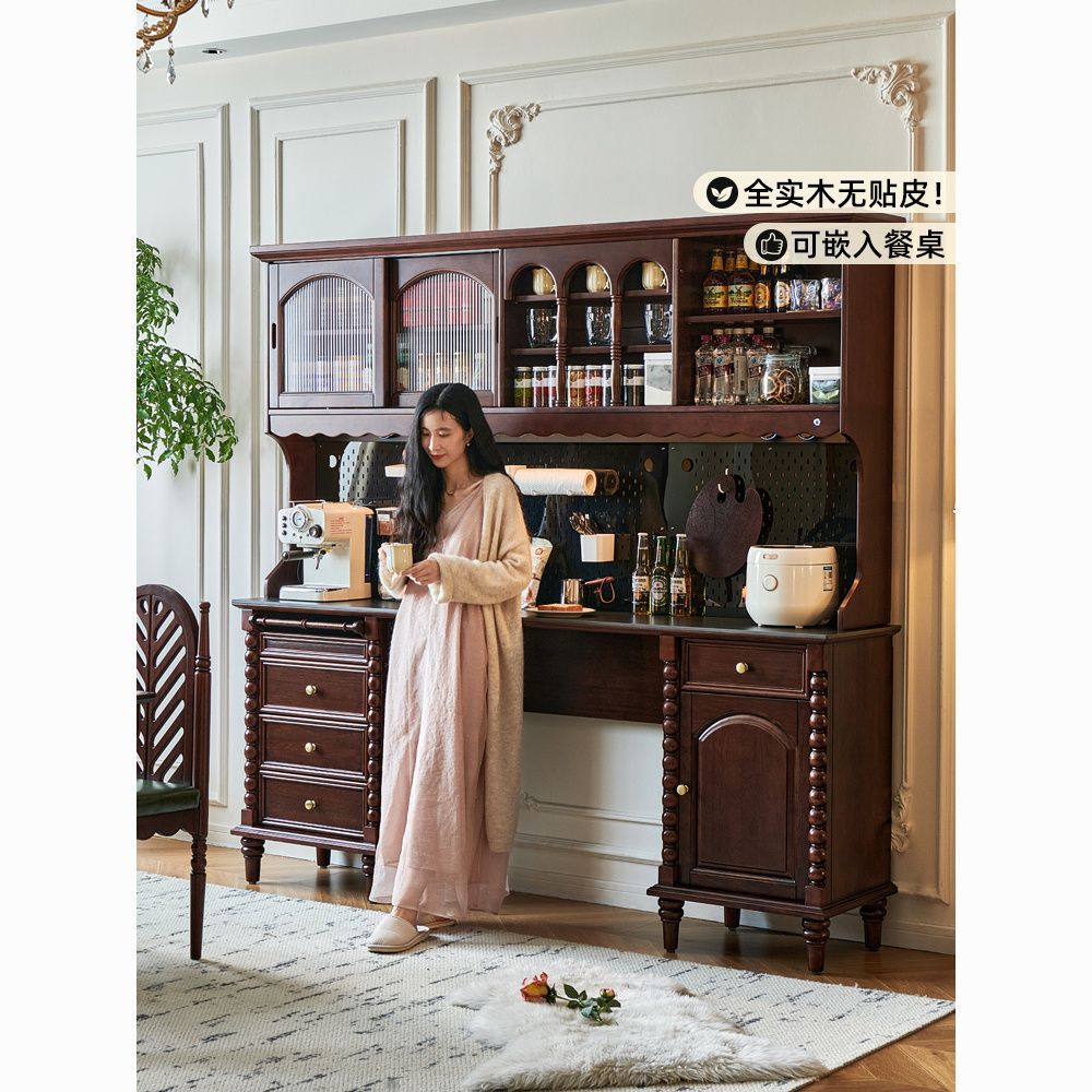 法式复古实木餐边柜收纳置物