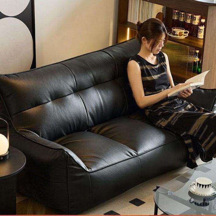 懒人沙发双人小户型卧室落地休闲小沙发可睡可躺服装店黑色沙发