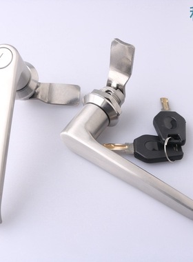 304不锈钢L型把手锁MS324-1-2配电箱执手锁 开关柜高低压控制锁