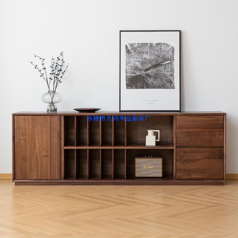 北欧实木边柜电视柜储物柜现代简约边柜多功能书柜原木餐边柜组合