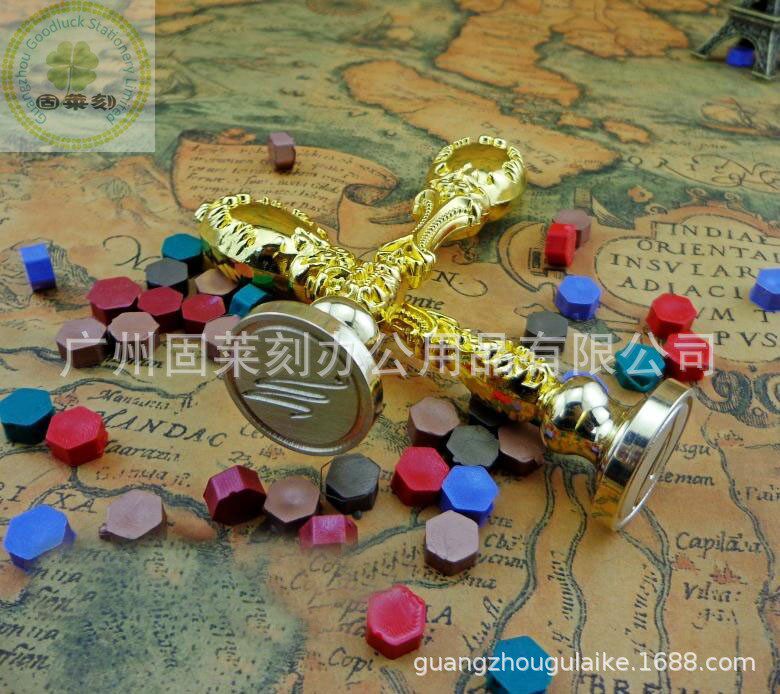 欧式复古火漆封蜡印章 火漆封印 封口印 孔雀金属柄 多图案