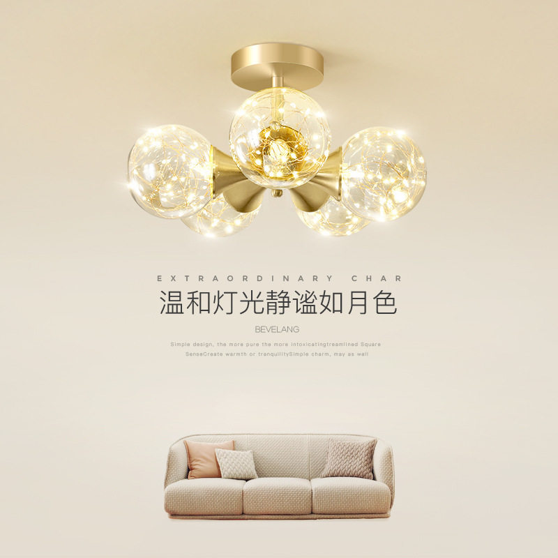 卧室灯后现代轻奢吊灯走廊门厅入户灯具创意魔豆北欧玄关过道灯