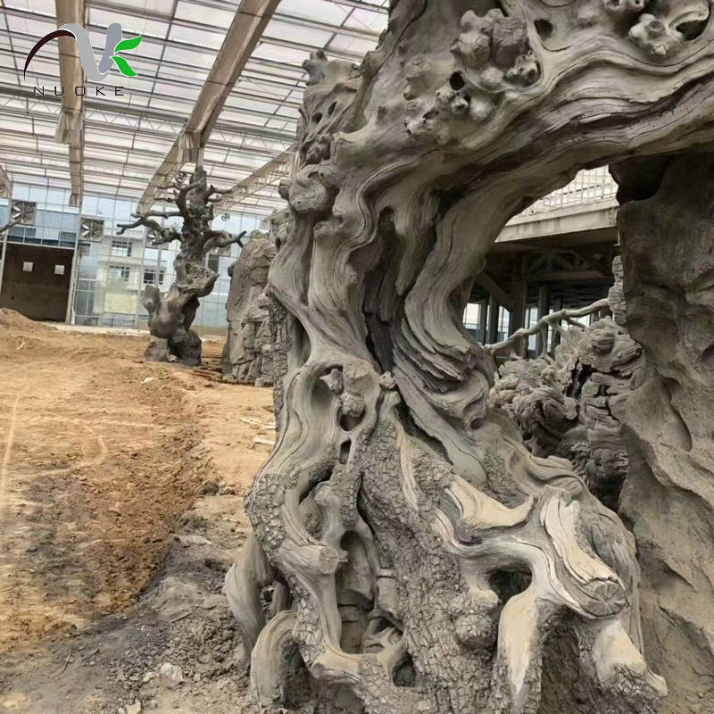 仿真水泥自然朽木景观大门设计