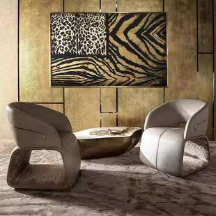 意式轻奢沙发椅后现代酒店接待椅别墅客厅家用单人扶手休闲椅