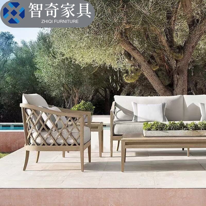 高档柚木户外实木沙发庭院露台