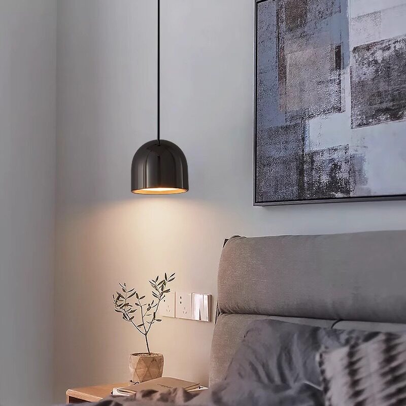 北欧卧室床头小吊灯现代简约单头高级感吧台灯创意网红长线吊灯
