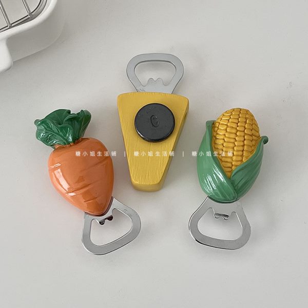 糖小姐 ins创意磁吸开瓶器奶酪开盖神器家用起瓶器可爱冰箱贴装饰