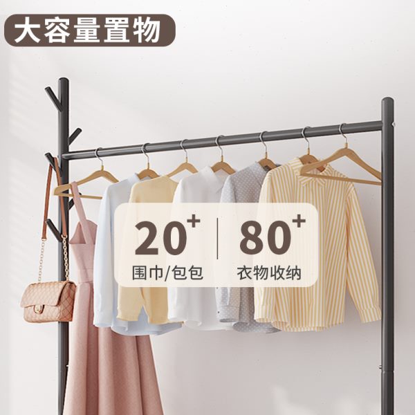 衣架落地卧室挂衣架金属移动带轮家用客厅衣帽架网红轻奢置衣架