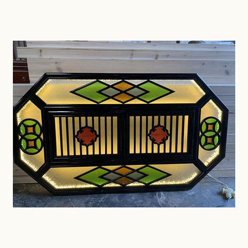 广州岭南西关中式满洲窗 玻璃花窗艺术木制玻璃仿古门窗仿古花窗