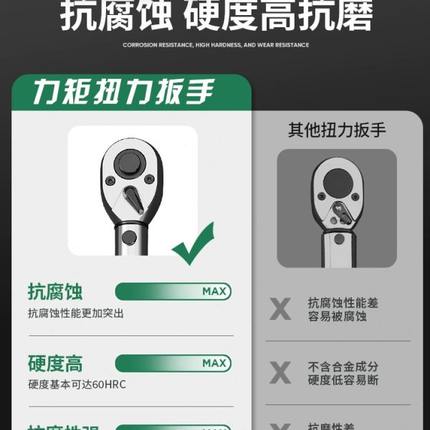 嵊州力矩牌厂家预置式扭矩扳手工业级扭力扳手内六角套筒棘轮扳手
