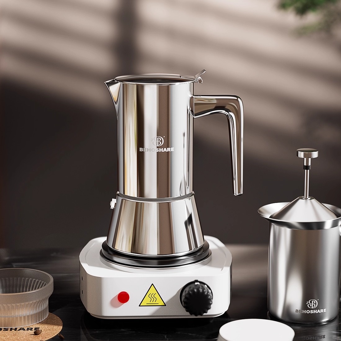 缤享不锈钢摩卡壶家用意式咖啡壶