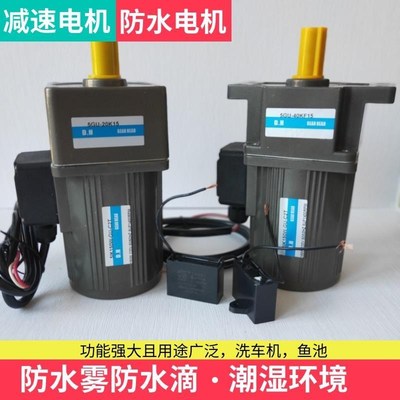 防水电机齿轮减速电机小型电机220V 调速马达鱼池微滤机电机