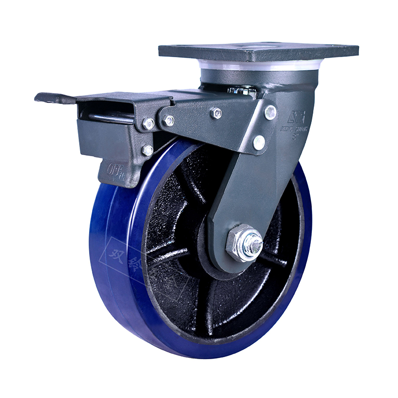 双铃超重型脚轮3吨静音橡胶耐磨大载重4/5/6/8寸承重万向轮加重型