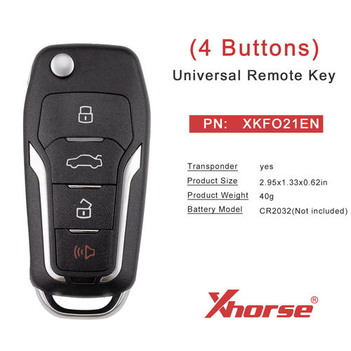 XHORSE XKFO21EN 4 Buttons Universal Remote Key VVDI遥控钥匙