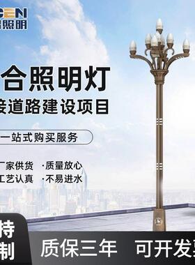 城市组合LED路灯景区欧式造型照明灯6米8米可定制