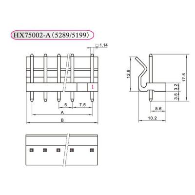 HX红星750025199-2A/3A/4A/5A/6A5289针座接插件5mm/7.5mm