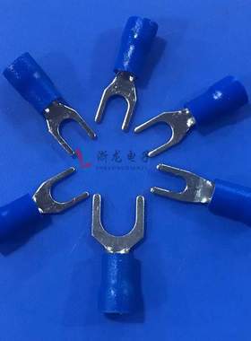 SV2-5S蓝色叉形预绝缘端头冷压Y型叉形U形接线端子1000只/包