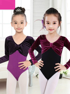 速发级丝舞儿童绒蹈服春秋长袖中国舞考金服体操服童练功服跳舞服