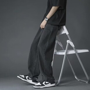 速发牛仔裤男新款薄松长裤式季宽款男款高街潮流美夏休闲男生直筒