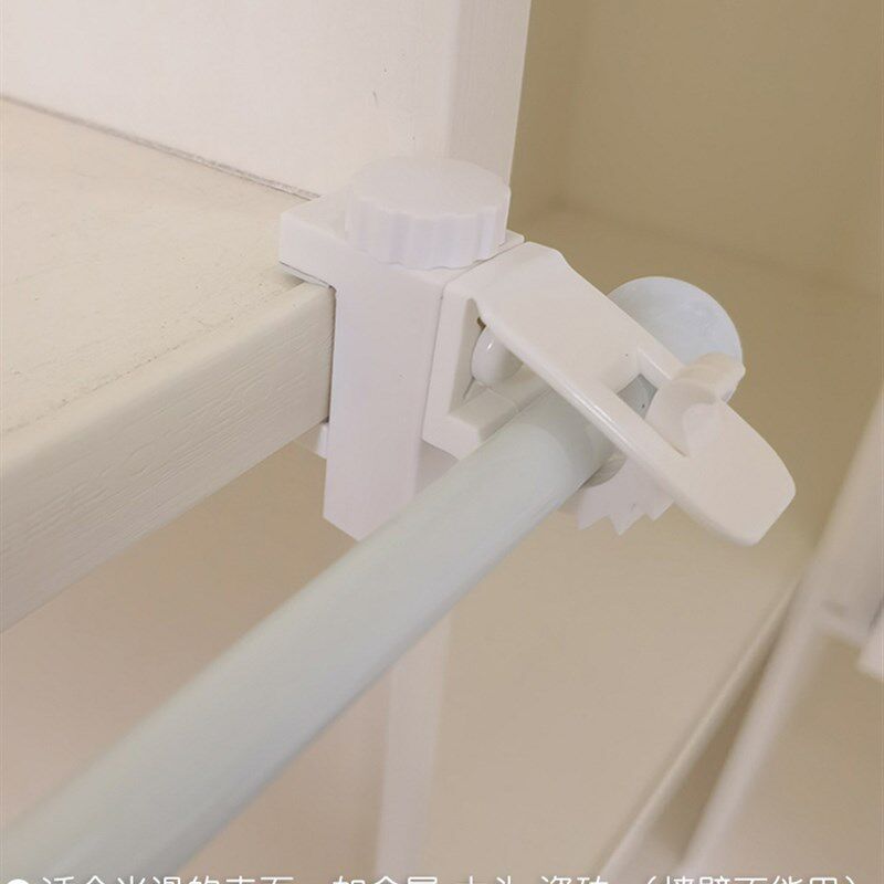 速发窗帘杆免打孔撑杆伸缩无细杆杆痕夹杆贴整调可杆夹杆托杆子细