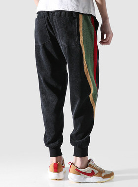 Prowow Autumn Fashion Casual Corduroy Pants Men Loose Fit Co