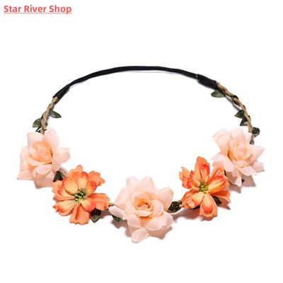 推荐1pcs Women Charm Flower Tiara Wedding Floral Headband Ha