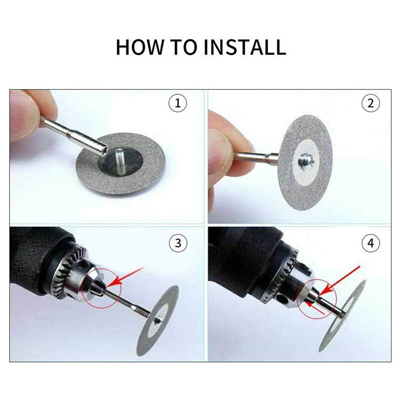 10pcs Diamond Cutting Wheel Sawing Bladings with 2 Connectio