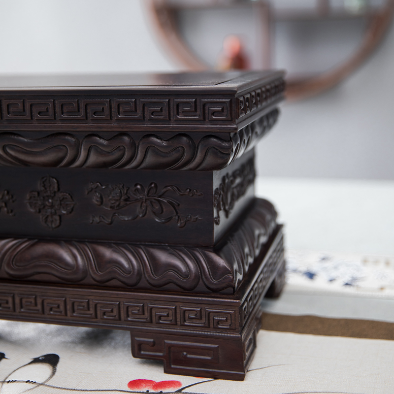 实木佛像底座加高供奉家用关公观音菩萨财神莲花金刚红木托架定制