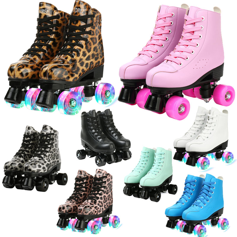5 Colors Adult PU Leather Roller Skates Skating Shoes Slidin