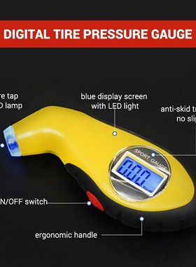 Digital Tire Pressure Gauge 0~150 PSI 4 Units Switchable Hig