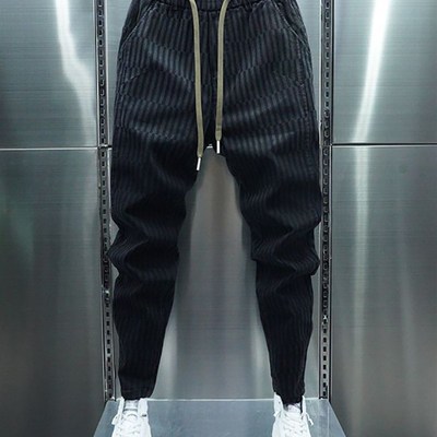 Black Stripe Jogger Sweatpants Men Outdoor Casual Skinny Har
