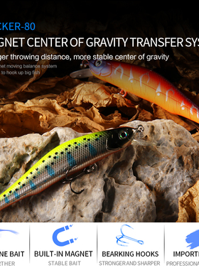 BEARKING 80mm 8.5g professional quality magnet weight fishin