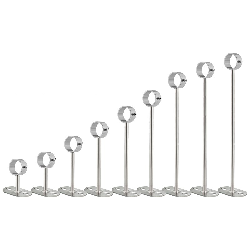 304不锈钢阳台固定式吊座吊顶晾衣杆吊通吊顶侧装法兰衣通杆吊通