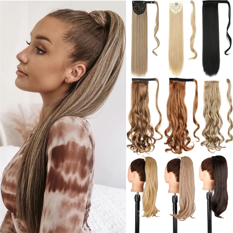 Synthetic tai22inch Long Straight Clip in Hair Tail Nature F